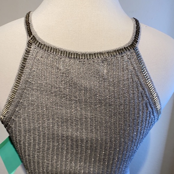 NWT Adrianna Papell Silver Beaded Twinset PS - Picture 9 of 15